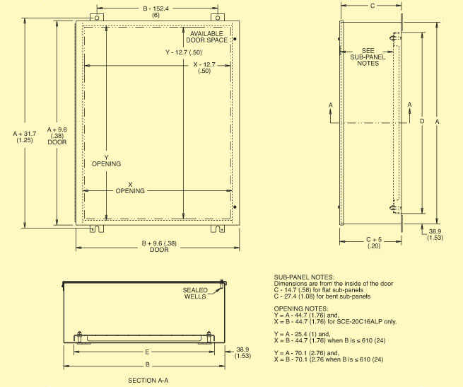 SCE_LgContHinge Series Dimensional Diagram