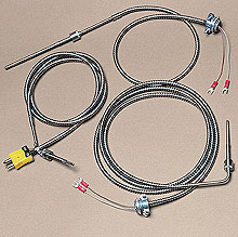 Low Cost Bayonet Style Thermocouples with Stainless Steel Cable | BT Series