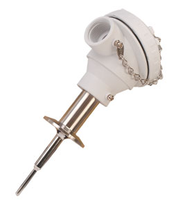 3-A Approved hygienic thermocouple probes with white polypropylene IP68 connection head and M20 cable gland. | TCS-H-NB9W Hygienic Thermocouple Probes